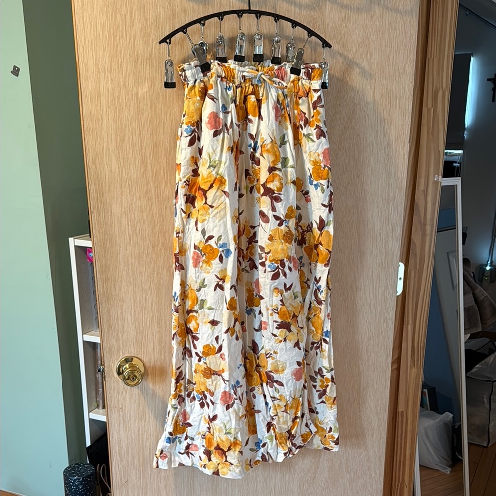 Floral Maxi Skirt in Yellow and Orange